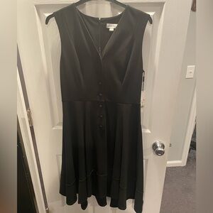 Calvin Klein NWT button v neck fit and flare dress size 10